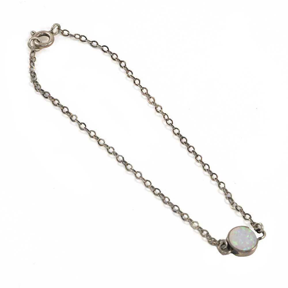*Opal Circle Pendant Bracelet - FINAL SALE