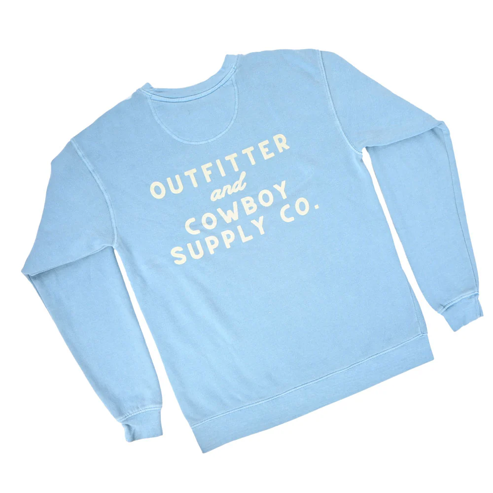 Teskey's Outfitter And Cowboy Supply Co Crewneck Sweatshirt - Denim Blue - Image 4