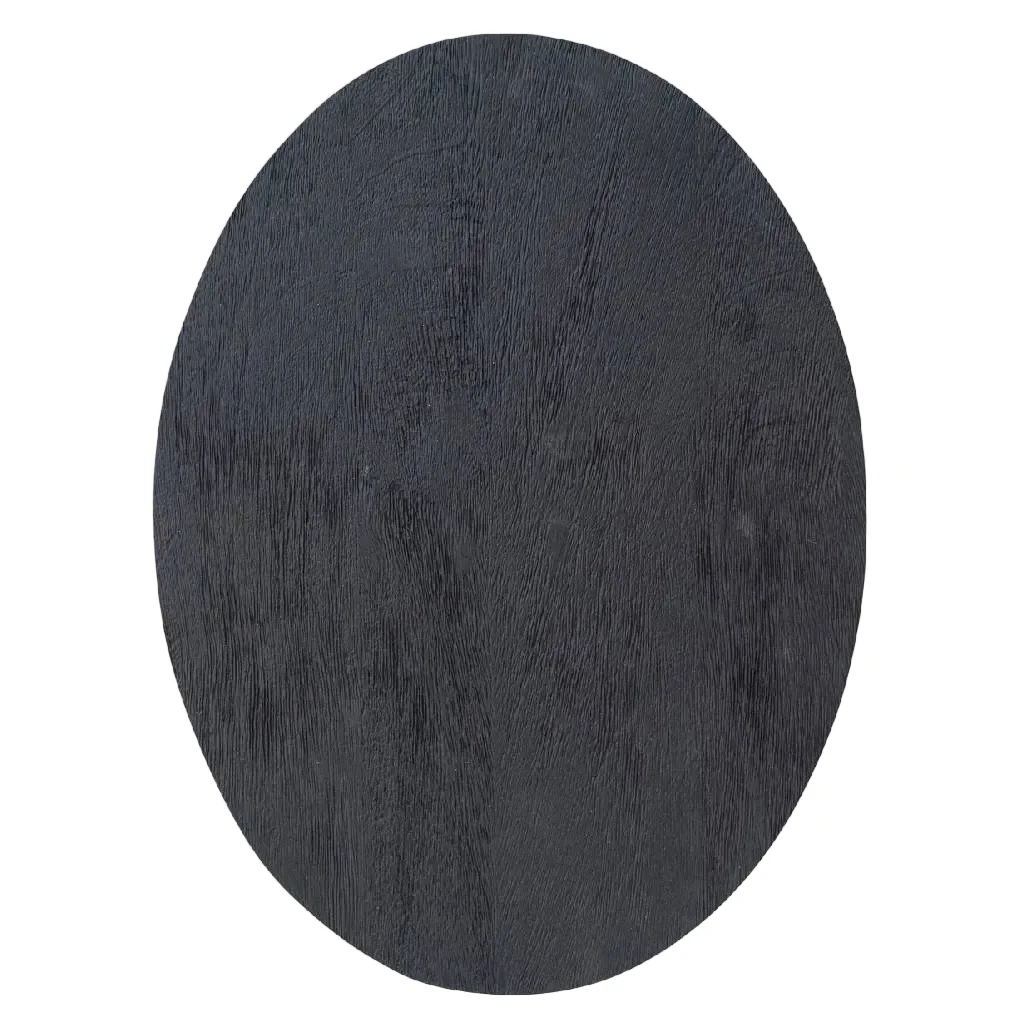 Black Oval Mango Wood Pedestal - Image 2