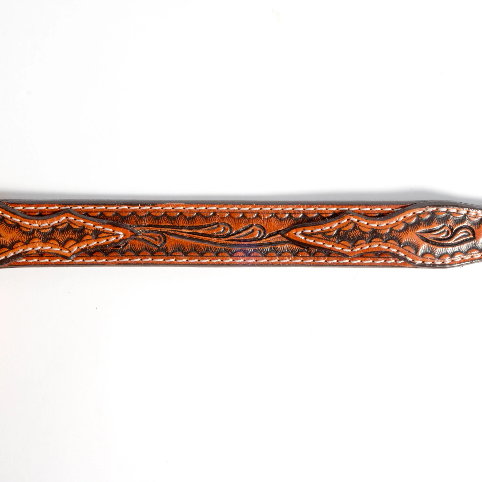 Overlay Swirl Tooled Leather Dog Collar - Image 3