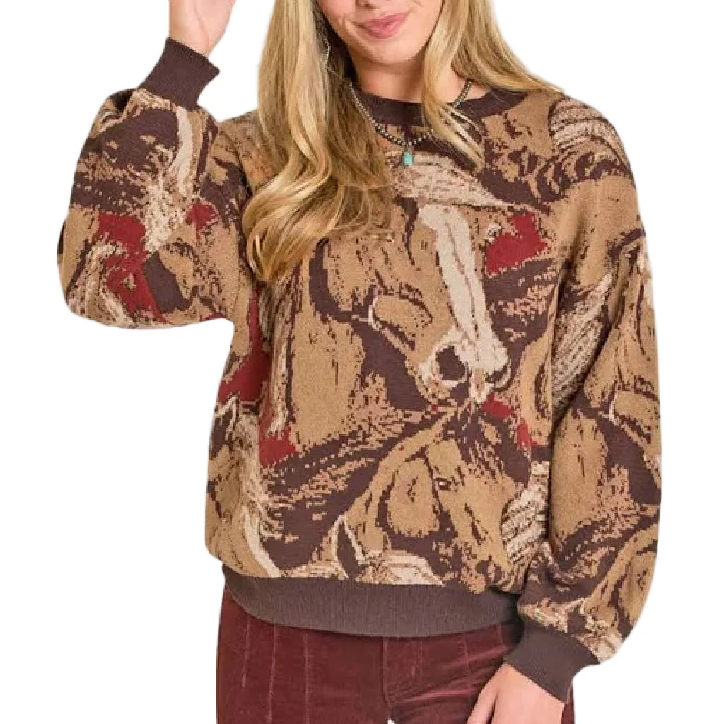 Rock & Roll Denim Women's Oversized Horse Sweater