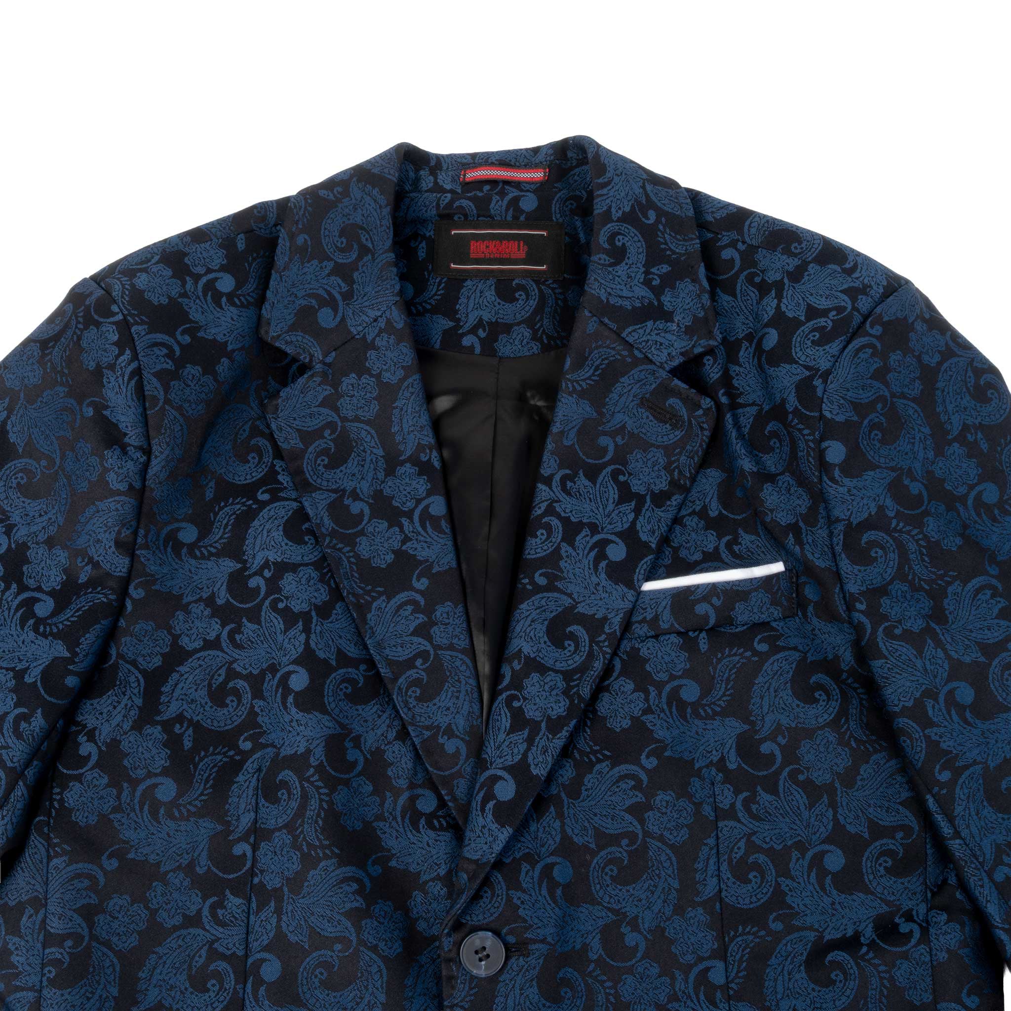 Rock & Roll Men's Paisley Navy Jacquard Sportcoat - Image 3