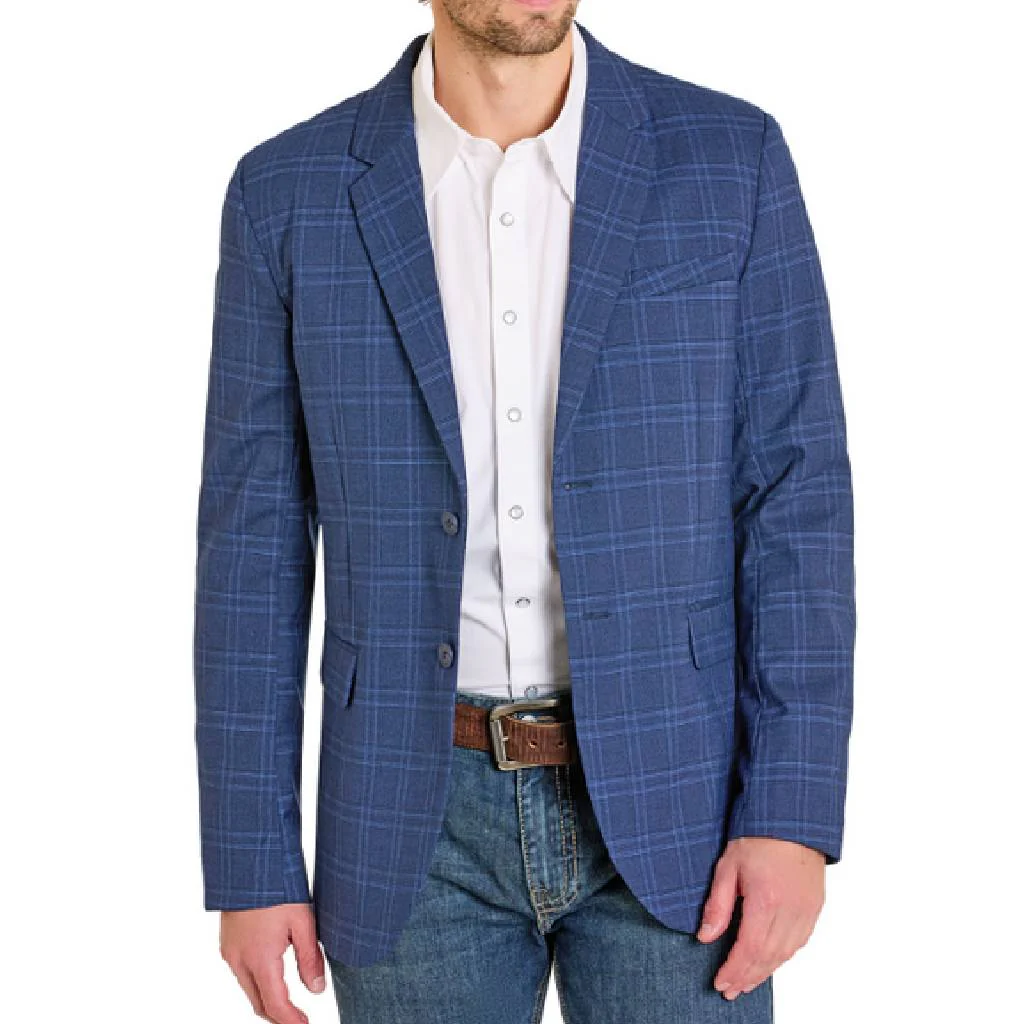 Rock & Roll Denim Men's Blue Plaid Sport Coat