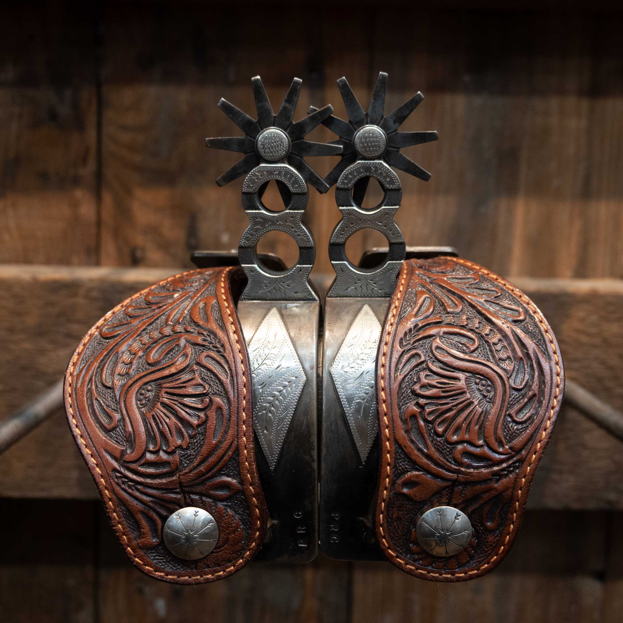Pat Ray Castleberry Silver Mounted Spurs - Image 3