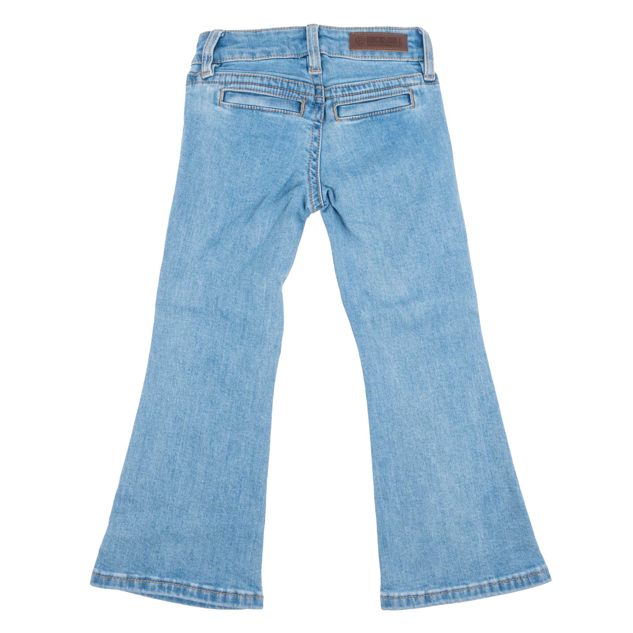 Rock & Roll Denim Girl's Patch Pocket Bootcut Jean - Image 2