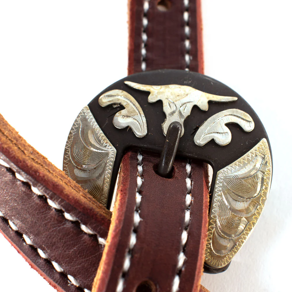 Patrick Smith Two Tone Split Ear Headstall w/Steer Buckles - Image 2