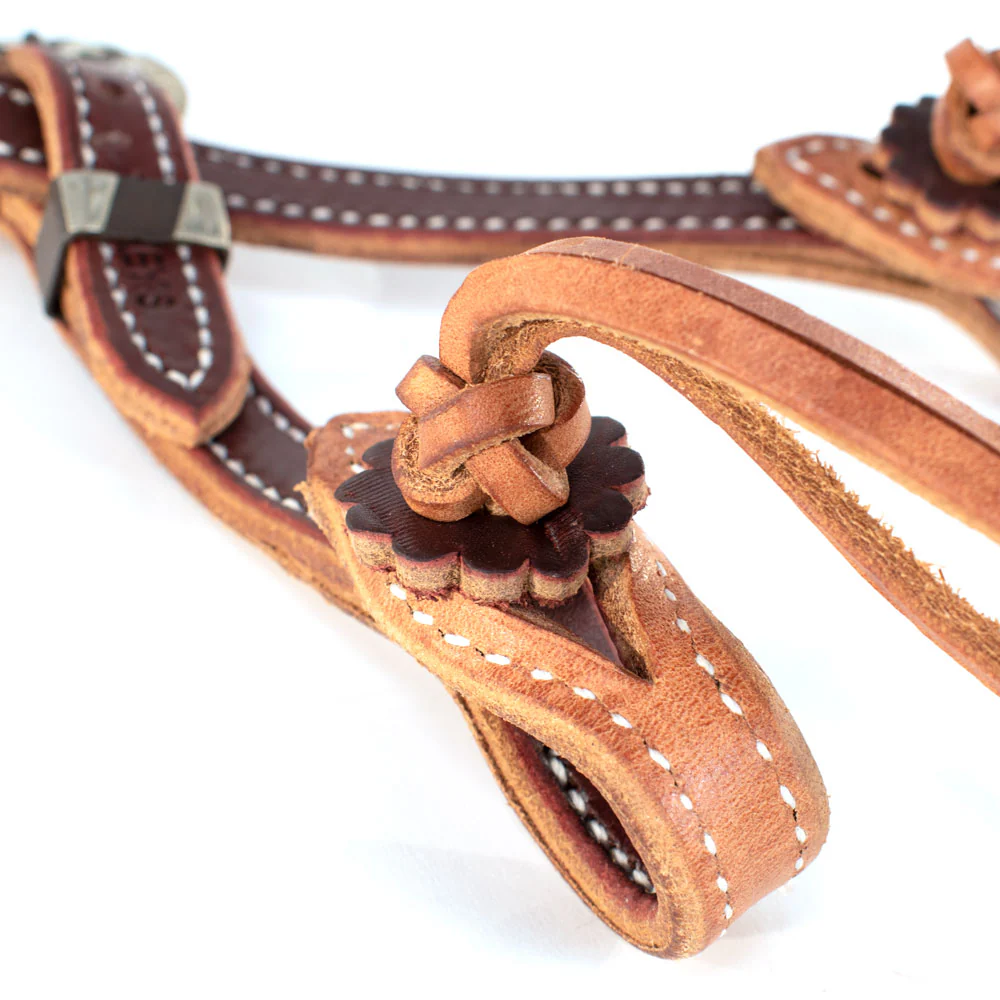 Patrick Smith Two Tone Split Ear Headstall w/Steer Buckles - Image 3