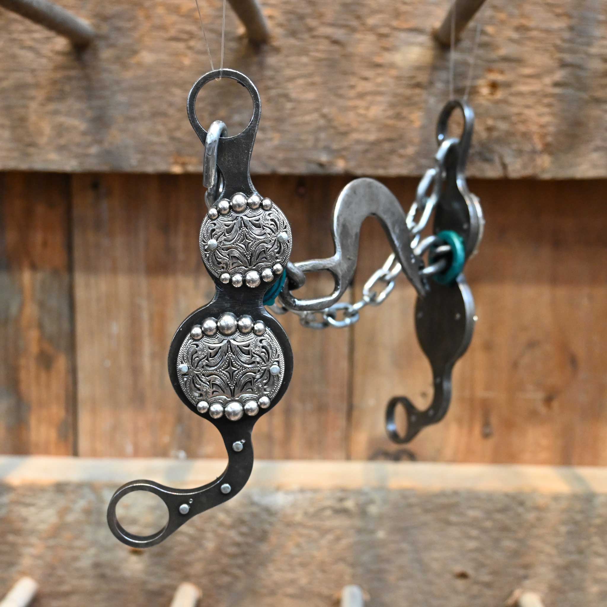 Paul Petska Washer Ported Chain Bit w/ Silver Dotted Conchos