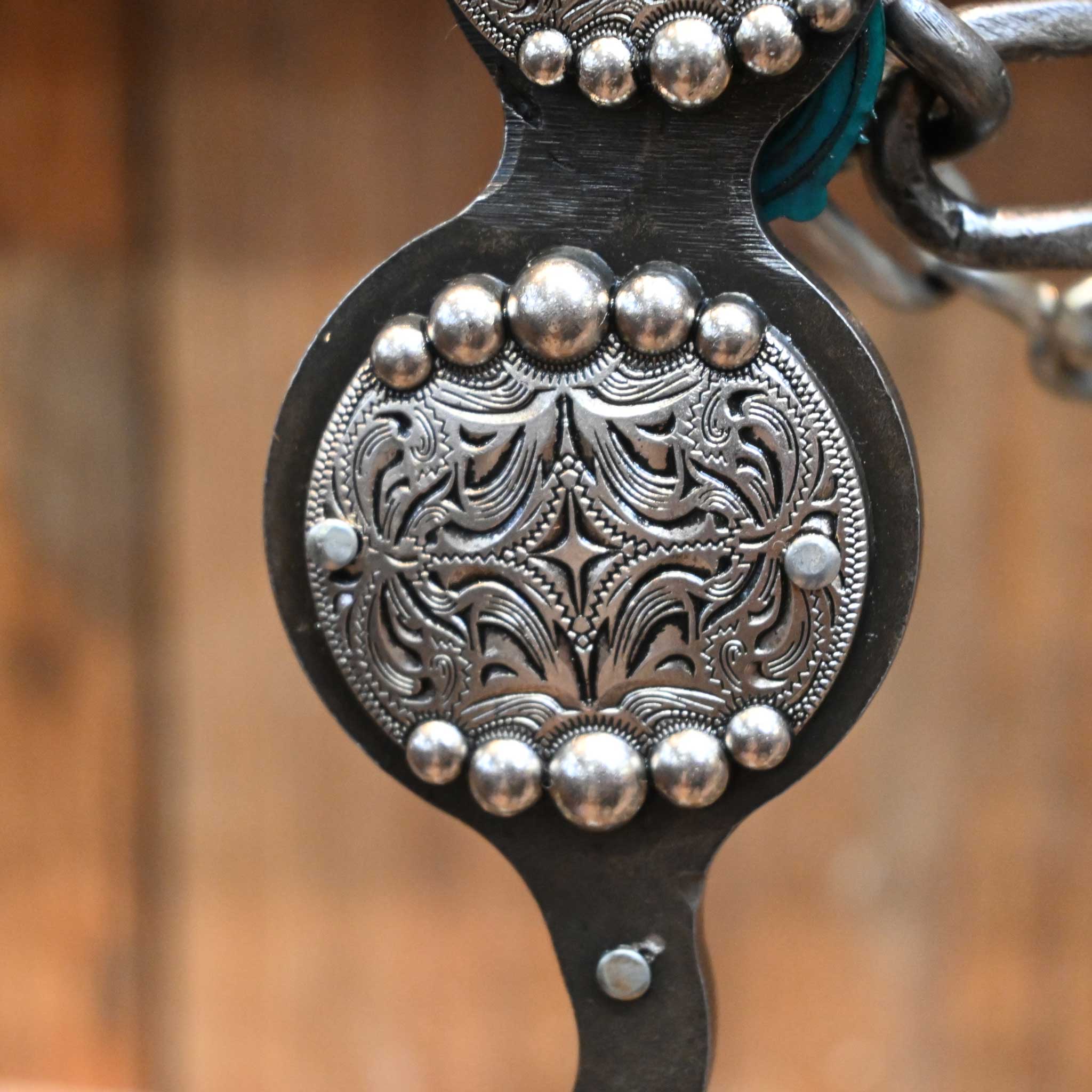 Paul Petska Washer Ported Chain Bit w/ Silver Dotted Conchos - Image 3