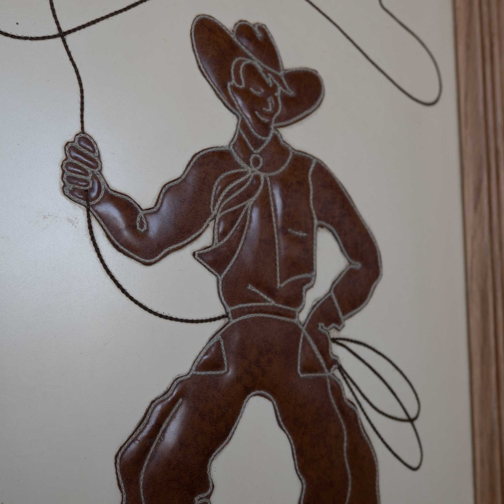 Pearl Beer Embroidered Cowboy Wall Hanging - Image 2