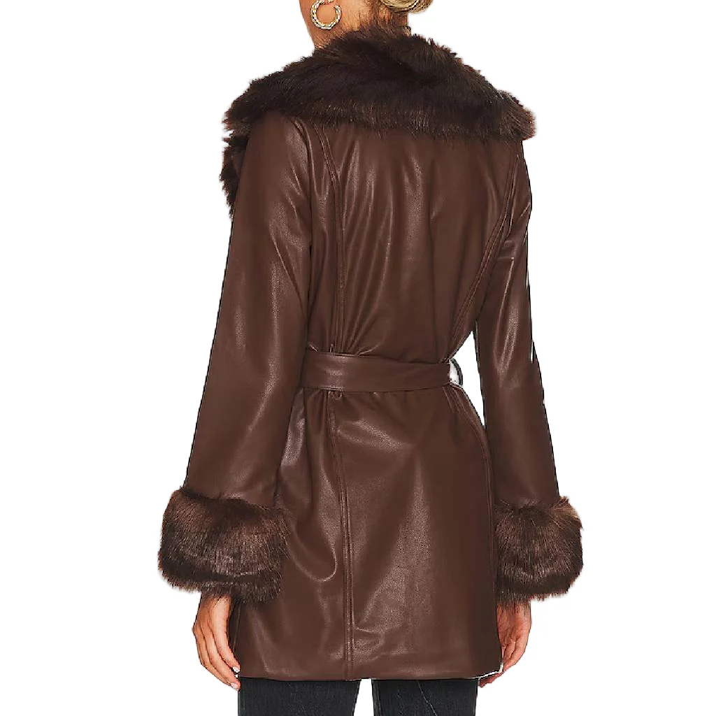 Show Me Your Mumu Penny Lane Cocoa Faux Leather Coat - FINAL SALE - Image 2