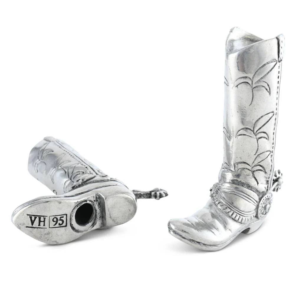 Vagabond House Pewter Cowboy Boot Salt & Pepper Set - Image 2