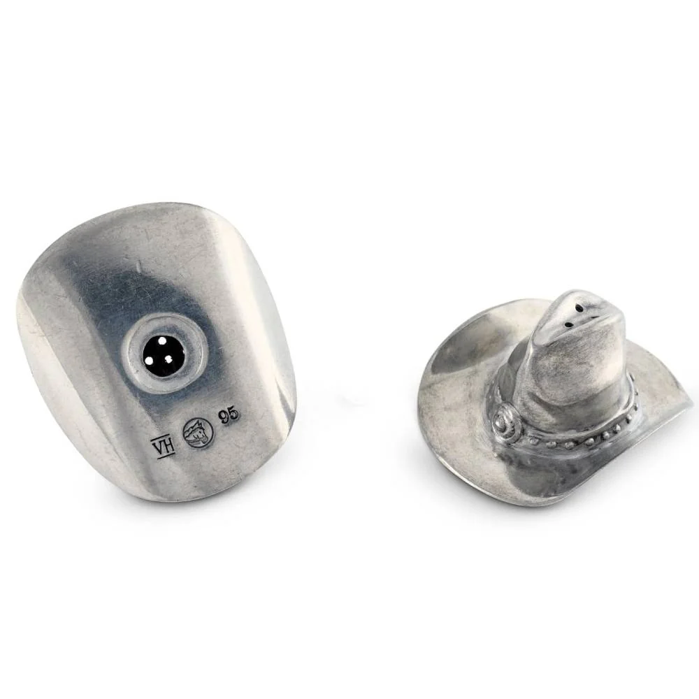 Vagabond House Pewter Cowboy Hat Salt & Pepper Set - Image 2
