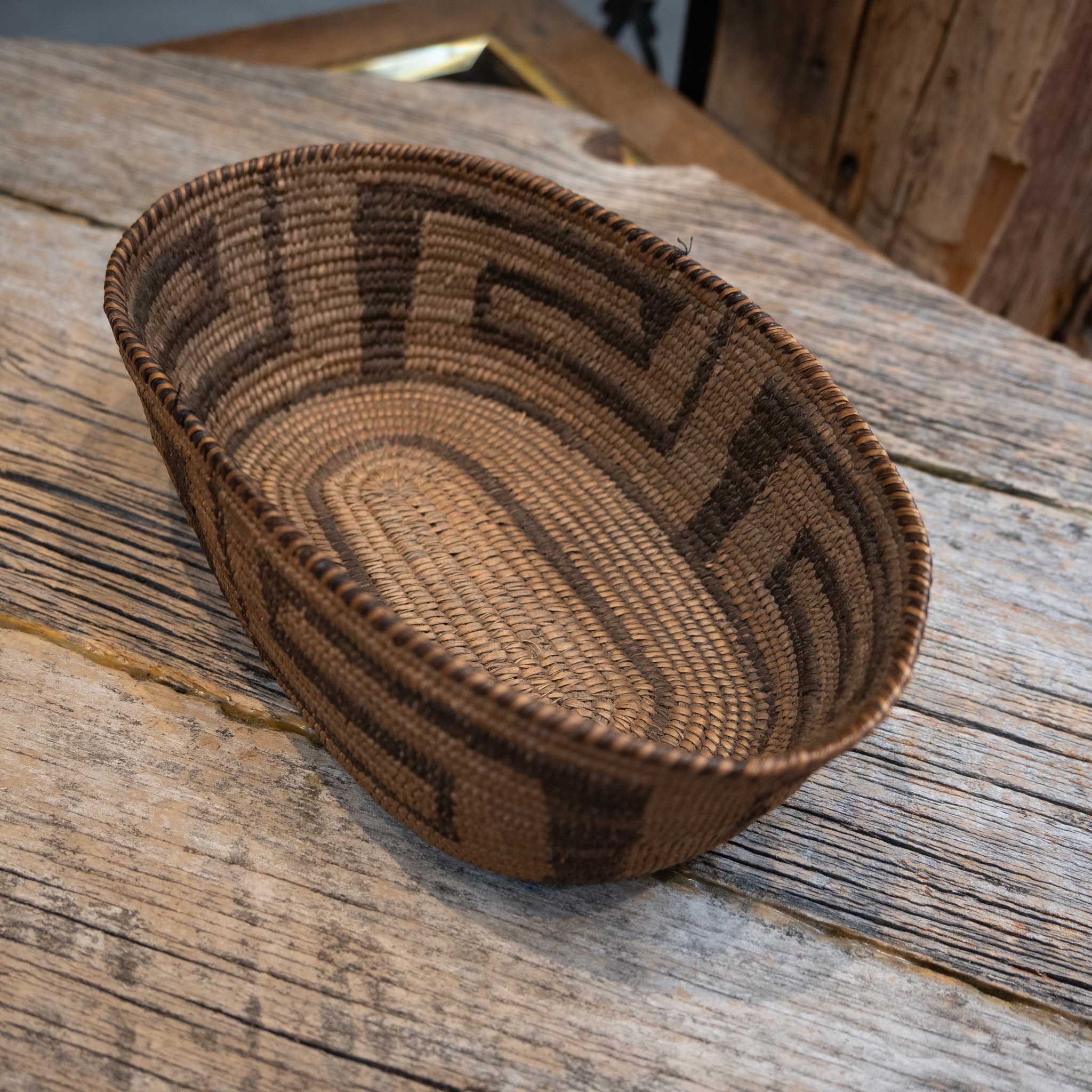 1920's Pima Indian Tribe Handwoven Basket - Image 2