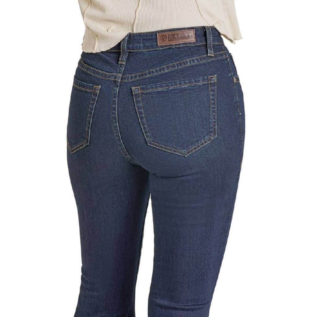 Rock & Roll Denim Women's Pin Tuck Flare Jean - Image 3