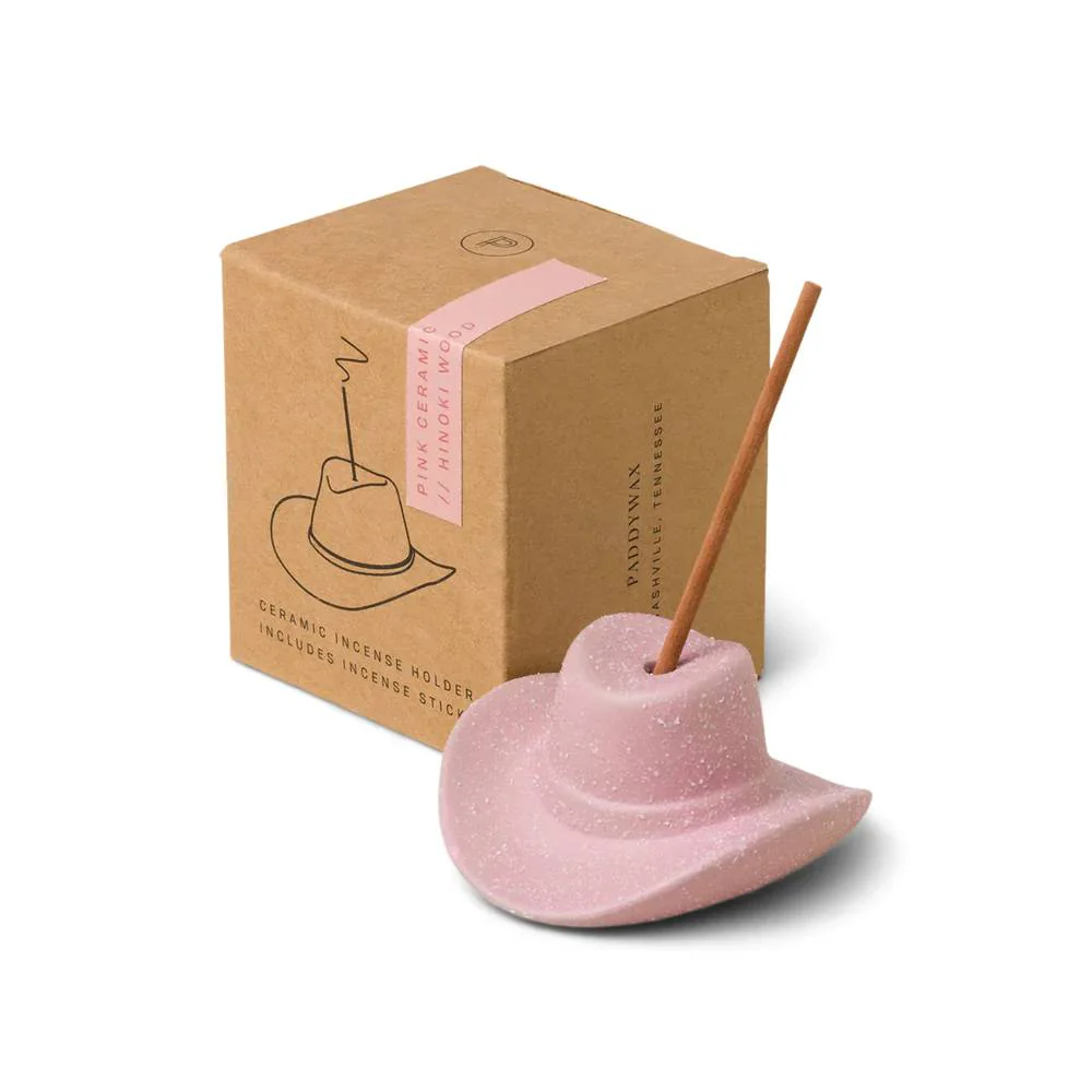 Paddywax Pink Cowboy Hat Incense Holder/Sticks