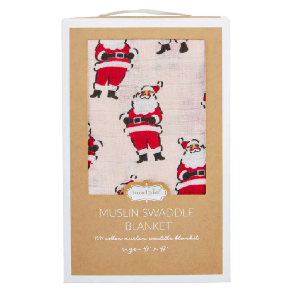Mud Pie Vintage Santa Swaddle Blanket - FINAL SALE - Image 2