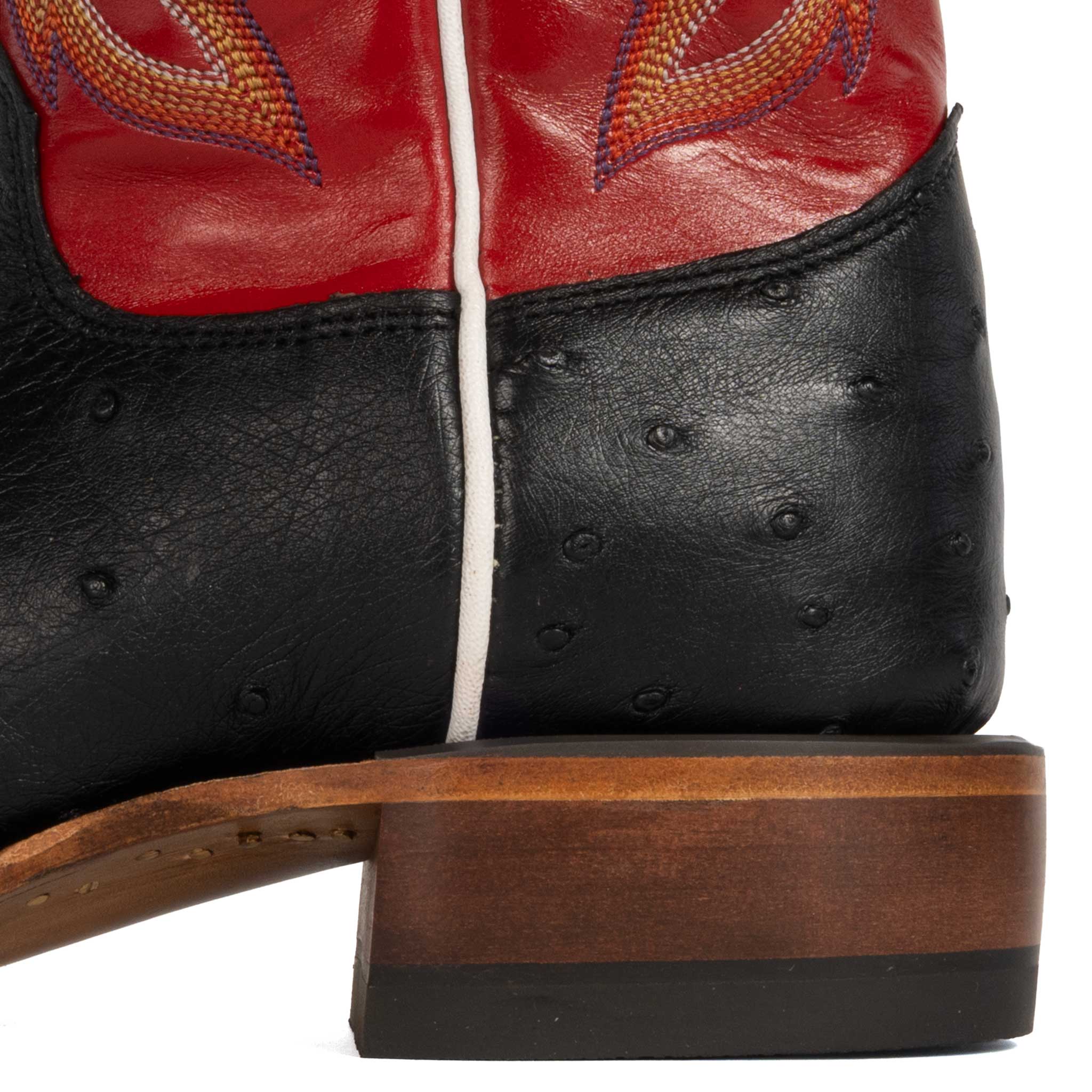 Justin Women's Piper Black Full Quill Ostrich Red Western Boot - Image 3