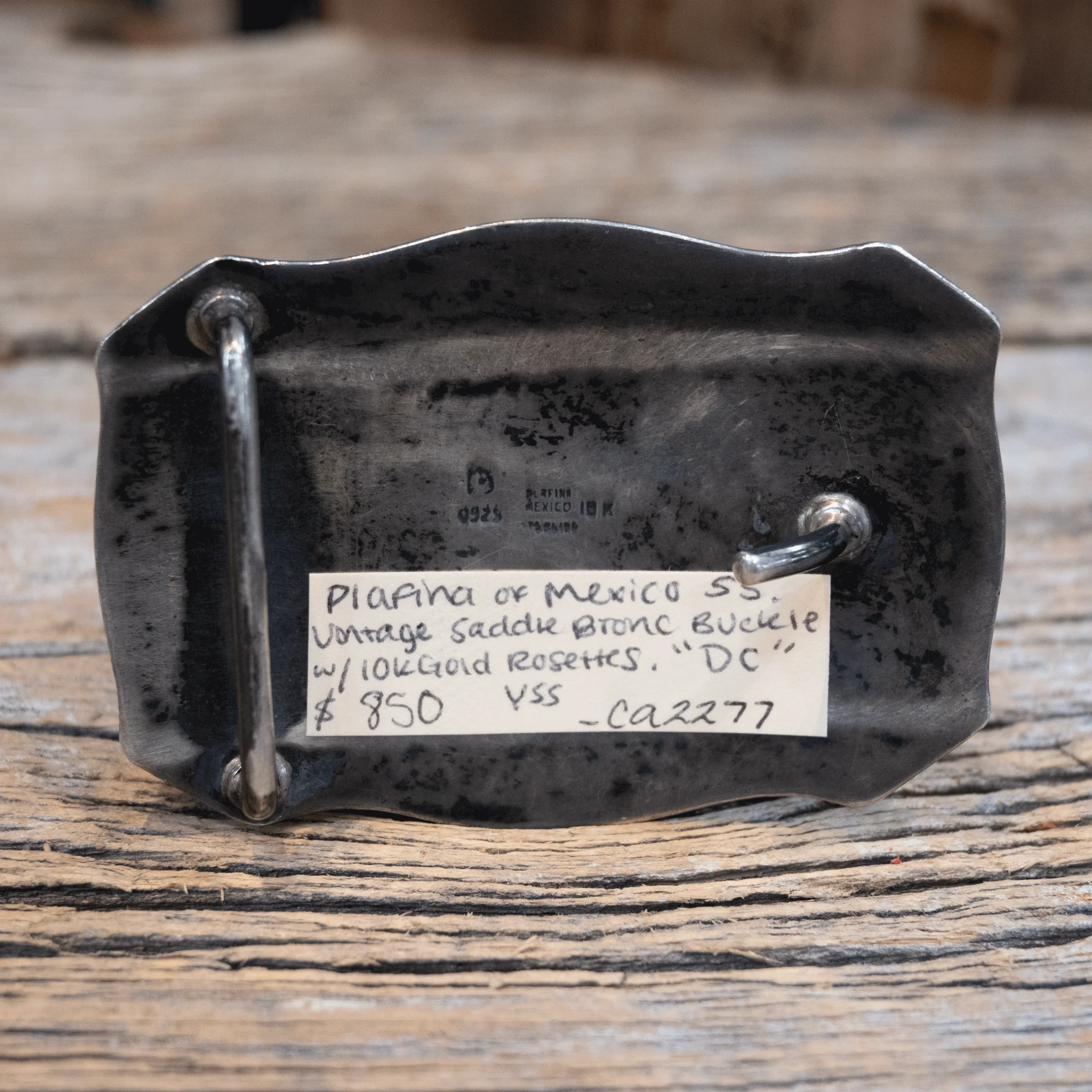 Plafina Mexico Sterling Silver Saddle Bronc Belt Buckle - Image 3