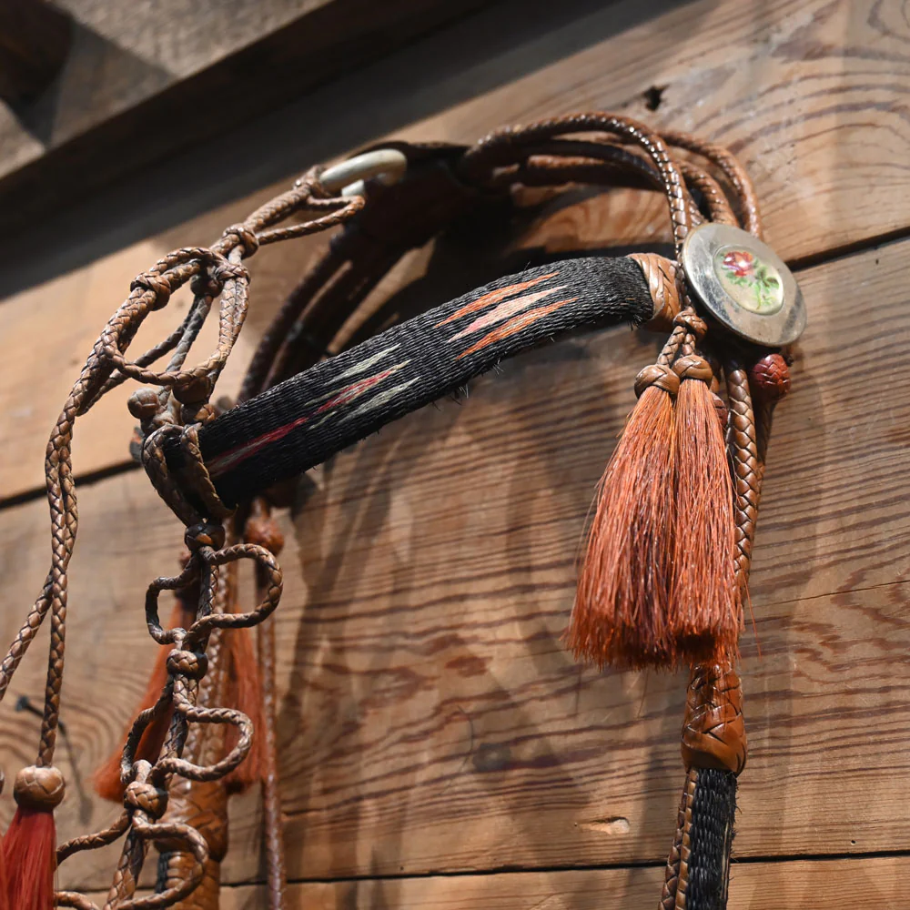 Prison Made Vintage Horse Hair & Kissingbird Spade Bit Bridle Rig - Image 3