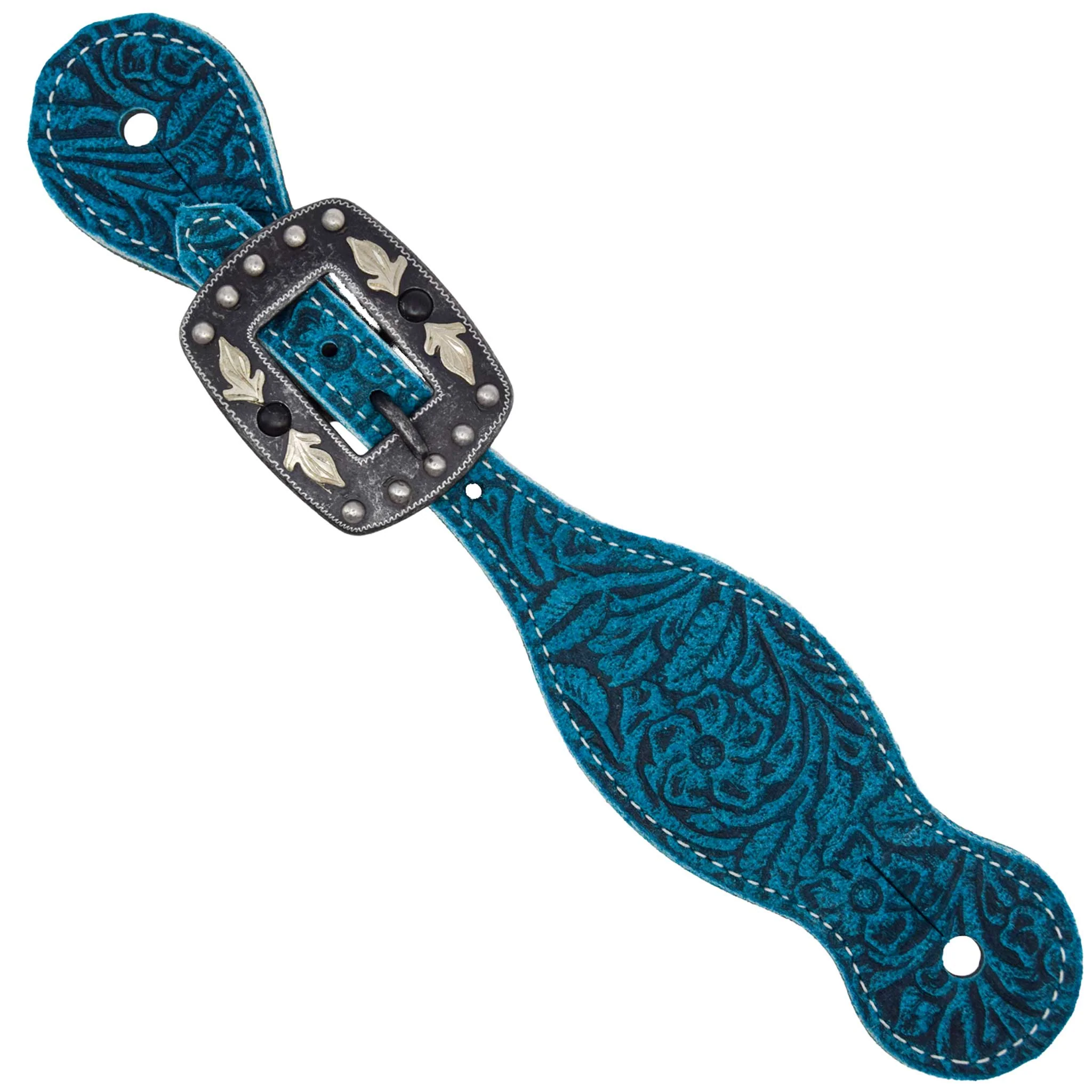 Professional's Choice Ladies Aqua Floral Spur Strap