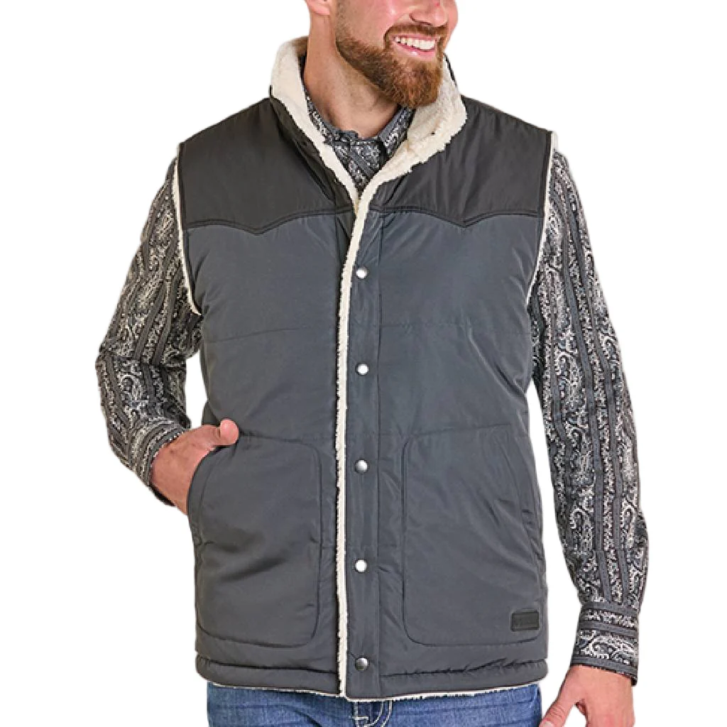 Rock & Roll Denim Men's Berber Lined Puffer Vest - FINAL SALE
