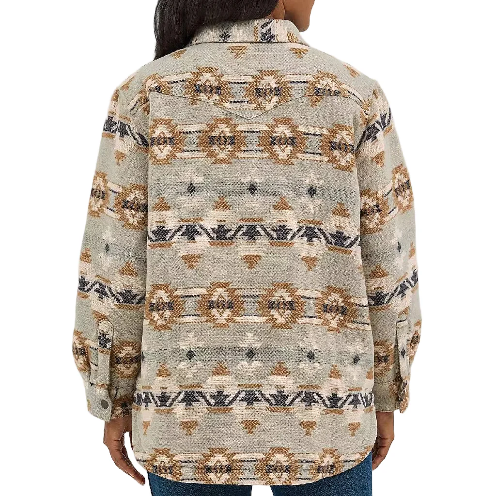Wrangler Women's Quilt Lined Jacquard Aztec Print Shacket - FINAL SALE - Image 2