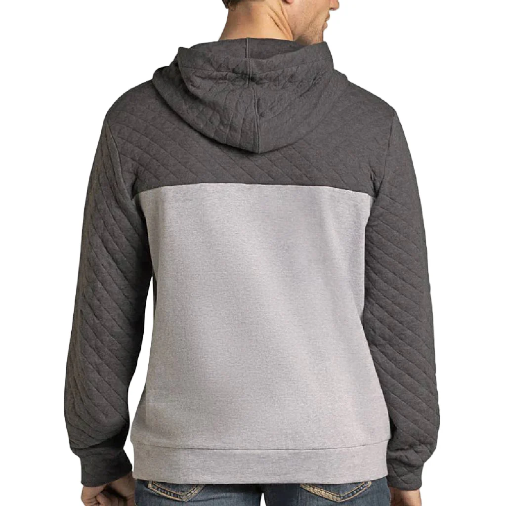 Rock & Roll Denim Men's Quilted Two Tone Henley Hoodie - Image 2