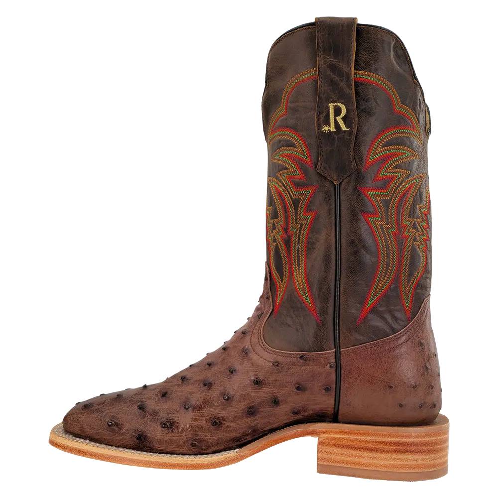 R. Watson Men's Kango Tobac Full Quill Ostrich Square Toe Boot - Image 2