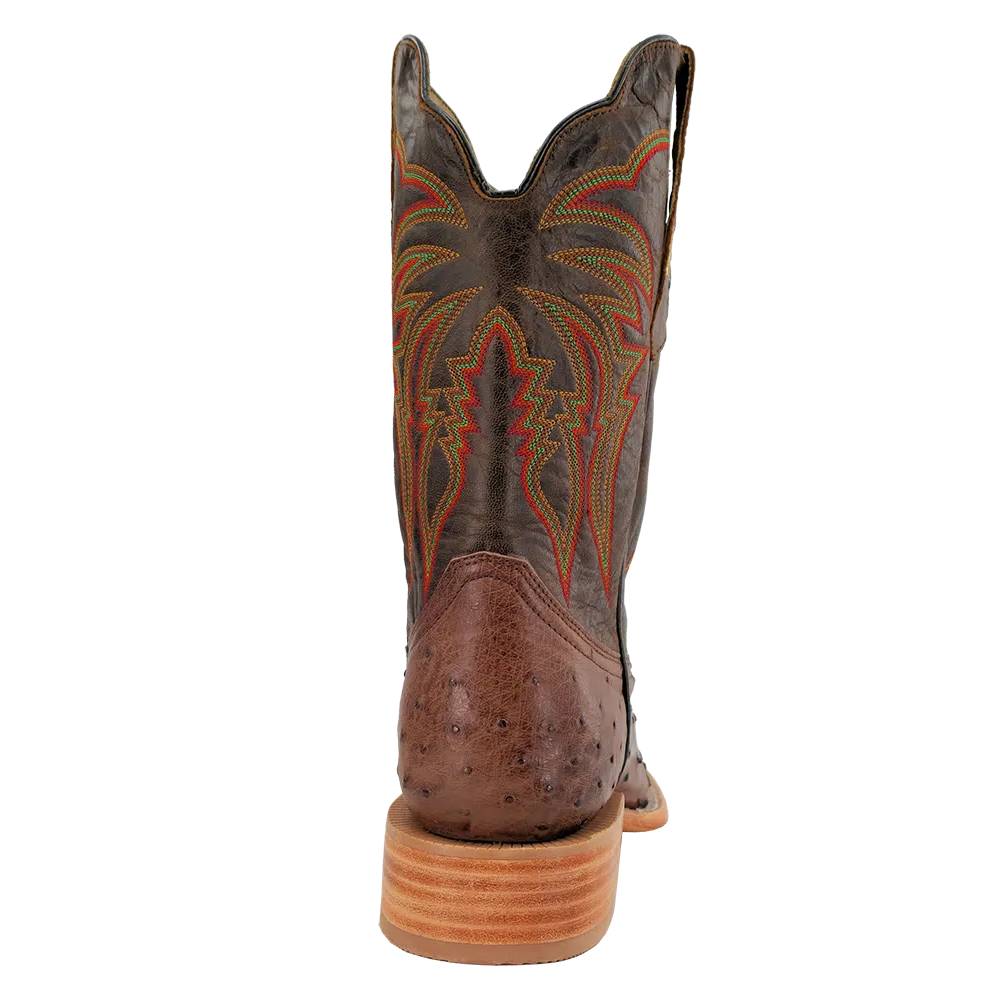 R. Watson Men's Kango Tobac Full Quill Ostrich Square Toe Boot - Image 3