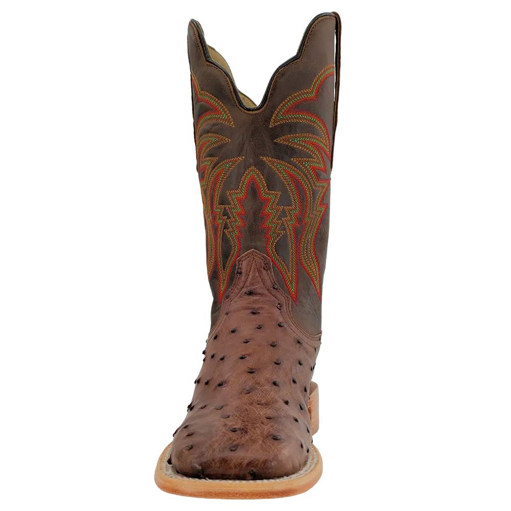 R. Watson Men's Kango Tobac Full Quill Ostrich Square Toe Boot - Image 5
