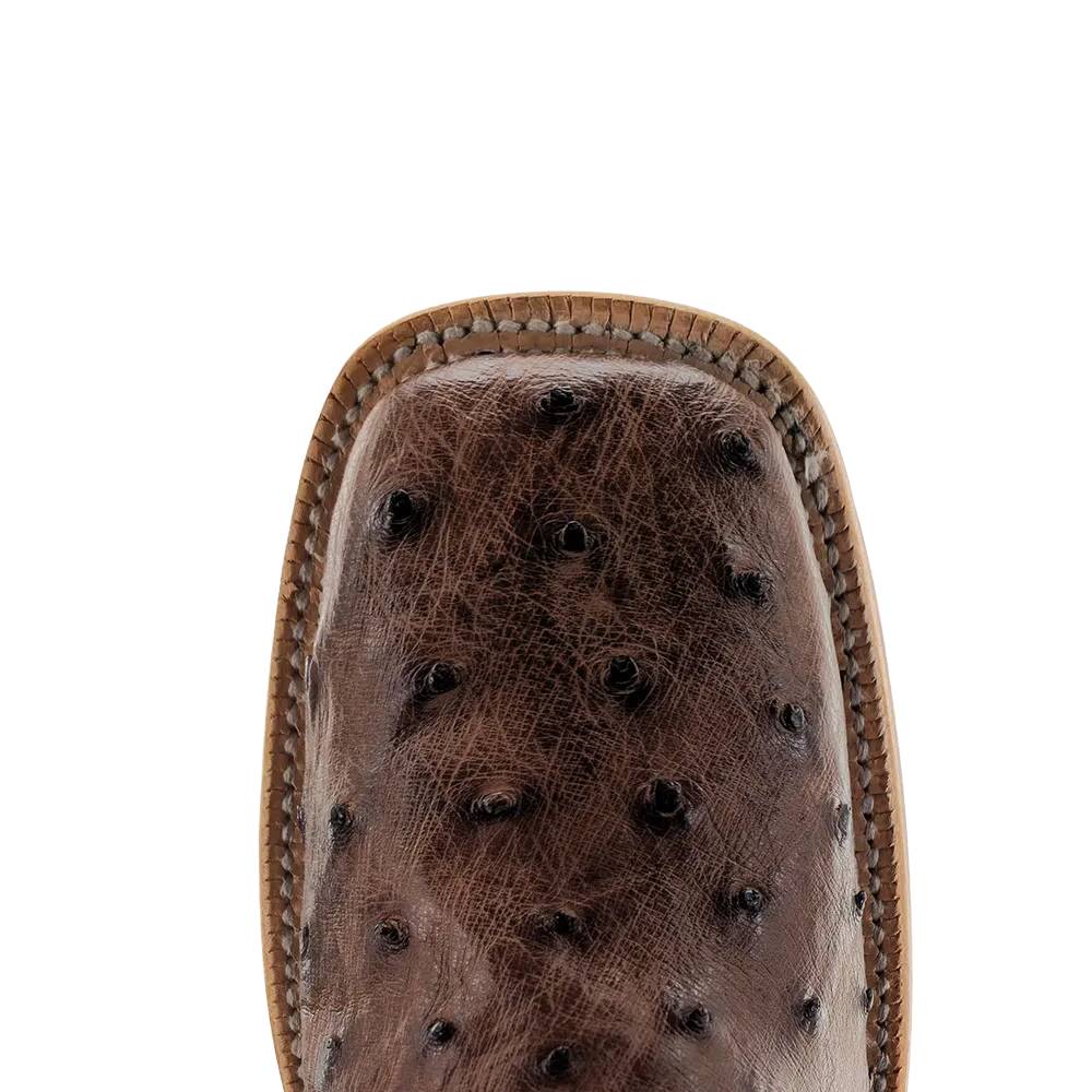 R. Watson Men's Kango Tobac Full Quill Ostrich Square Toe Boot - Image 6