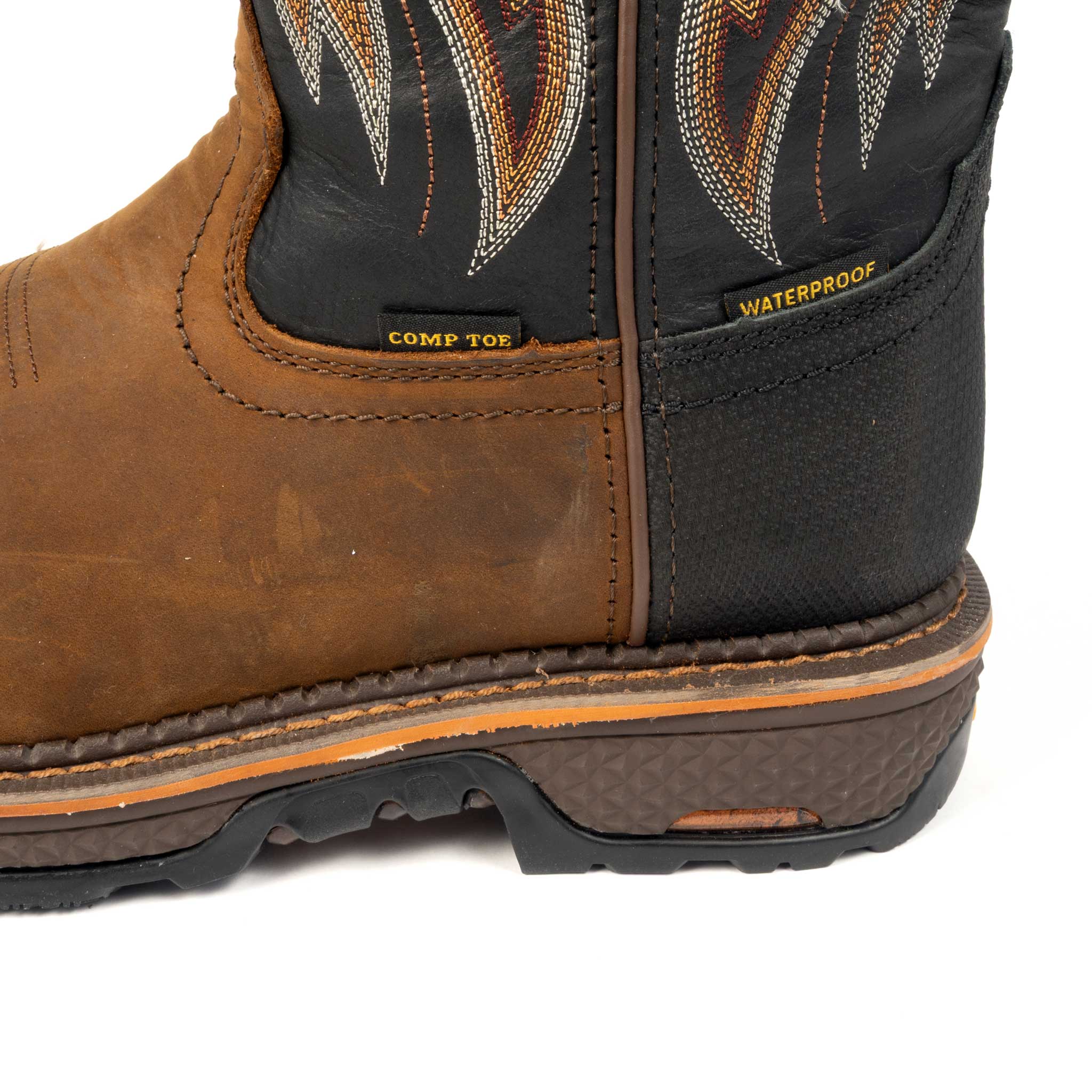 R. Watson Men's Peanut Cowhide Square Toe Work Boot - Image 4