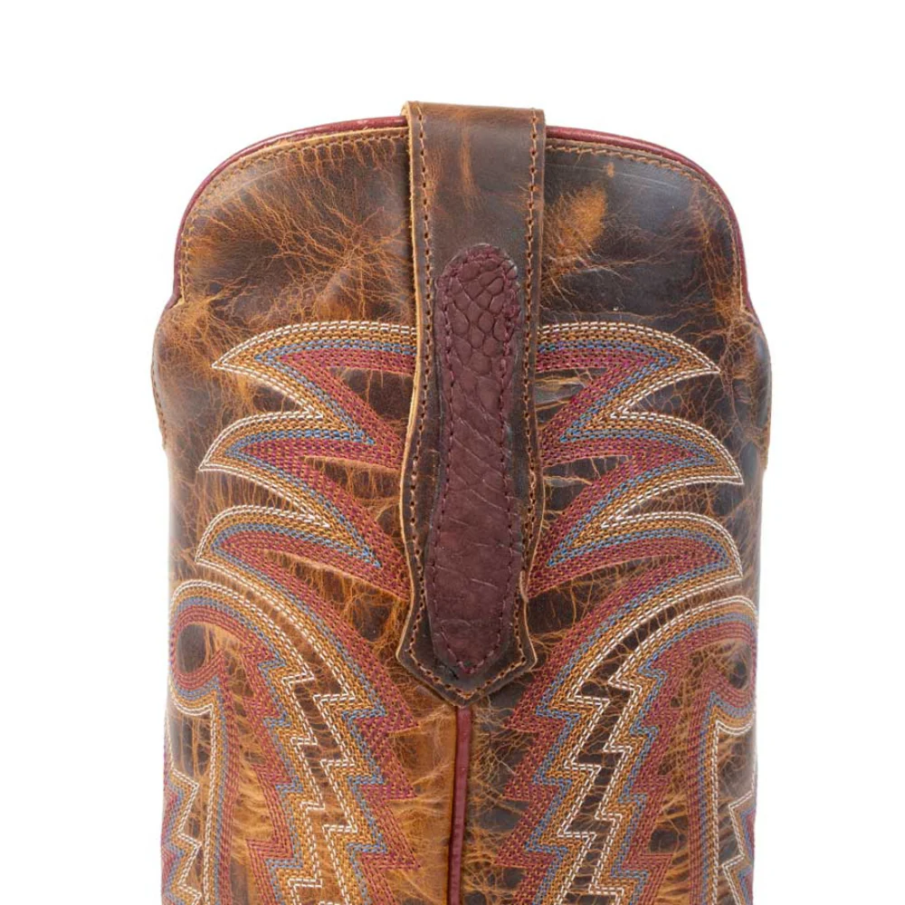 R. Watson Men's Rhubarb Sueded Caiman Square Toe Boot - Image 2