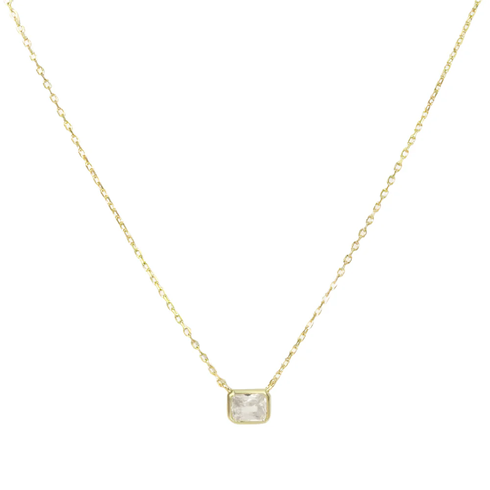 Gold Radiant Bezel Necklace