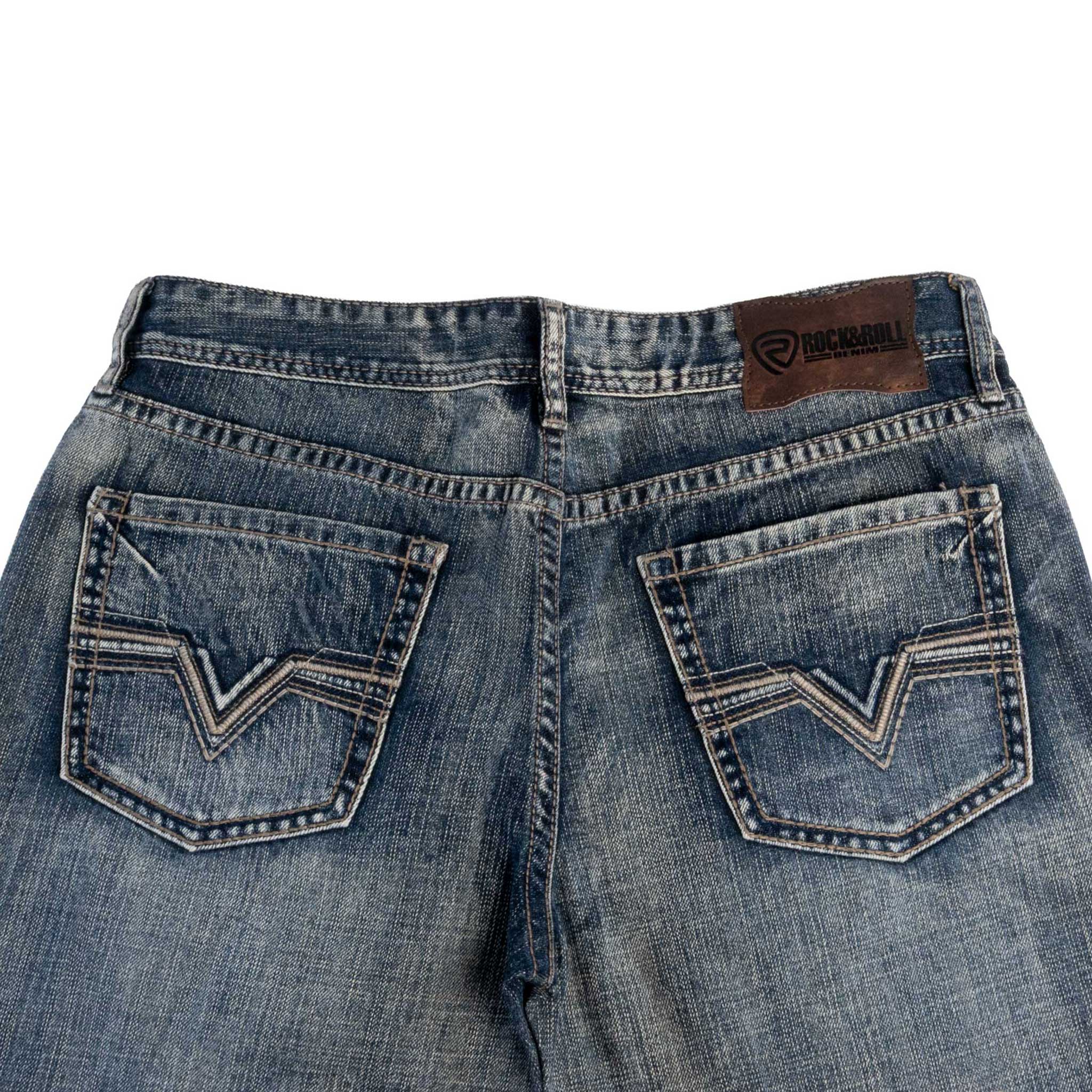 Rock & Roll Denim Men's Raised Denim Embroidered Double Barrel Straight Leg Jean - Image 2