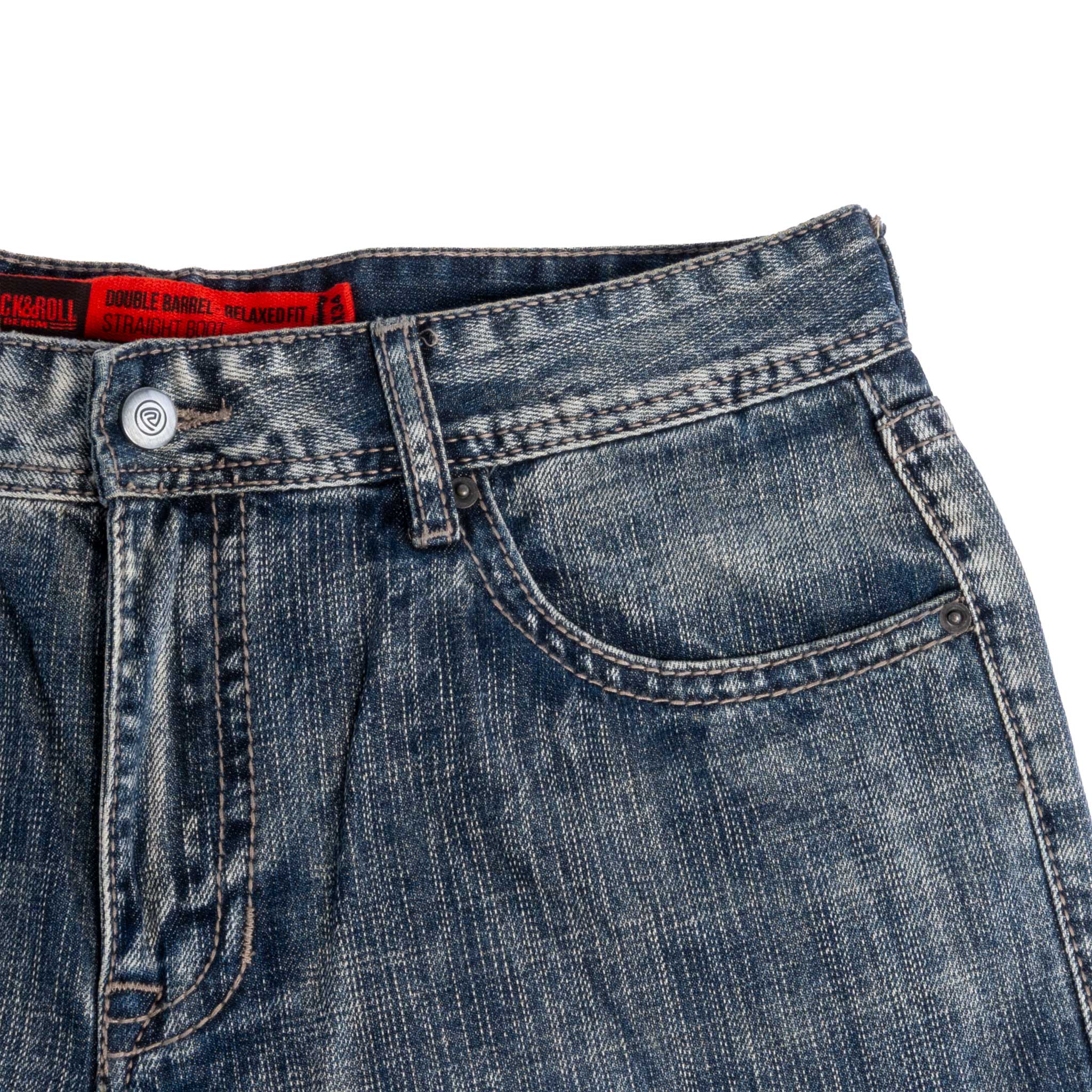 Rock & Roll Denim Men's Raised Denim Embroidered Double Barrel Straight Leg Jean - Image 4