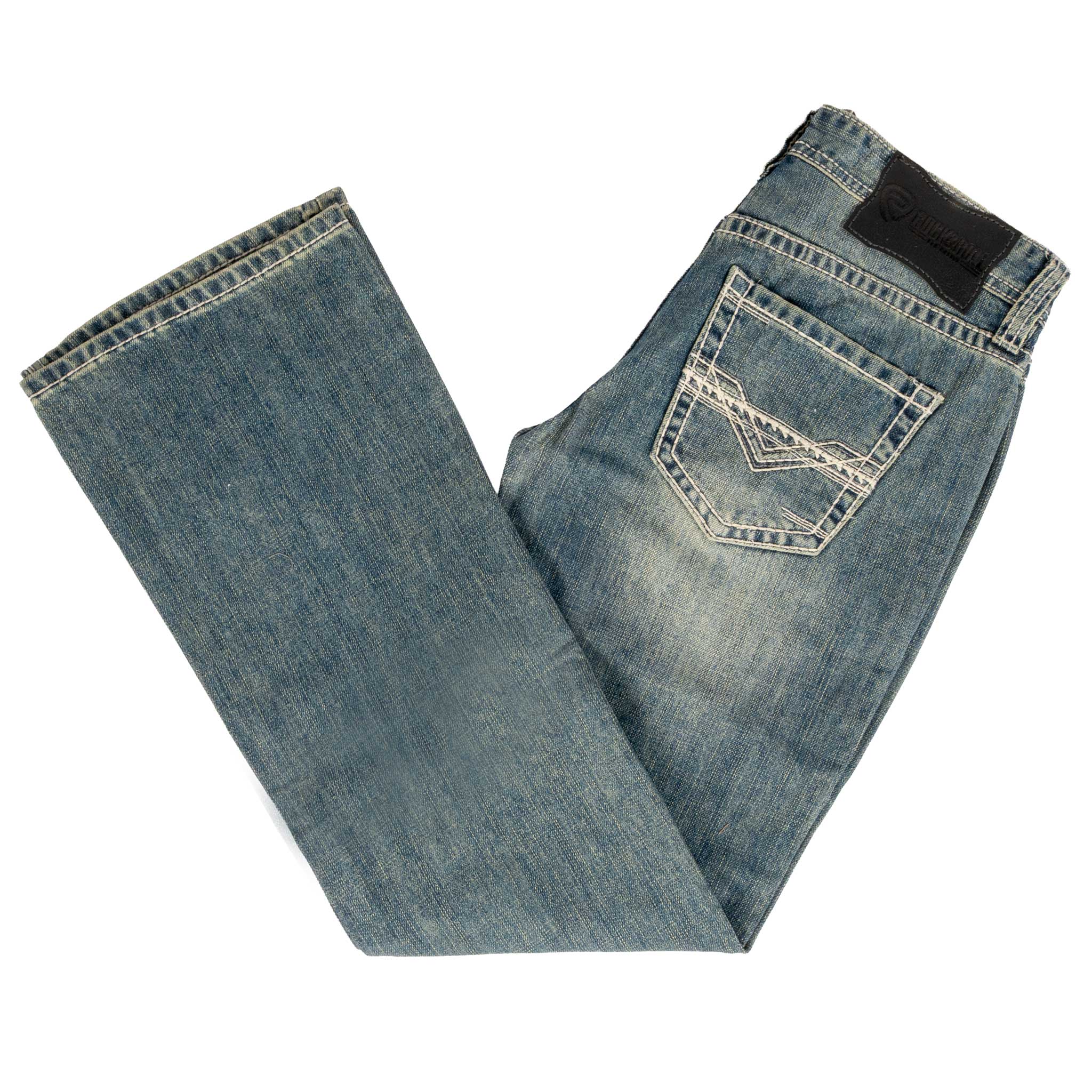 Rock & Roll Denim Men's Raised Denim Embroidered Pistol Bootcut Jean