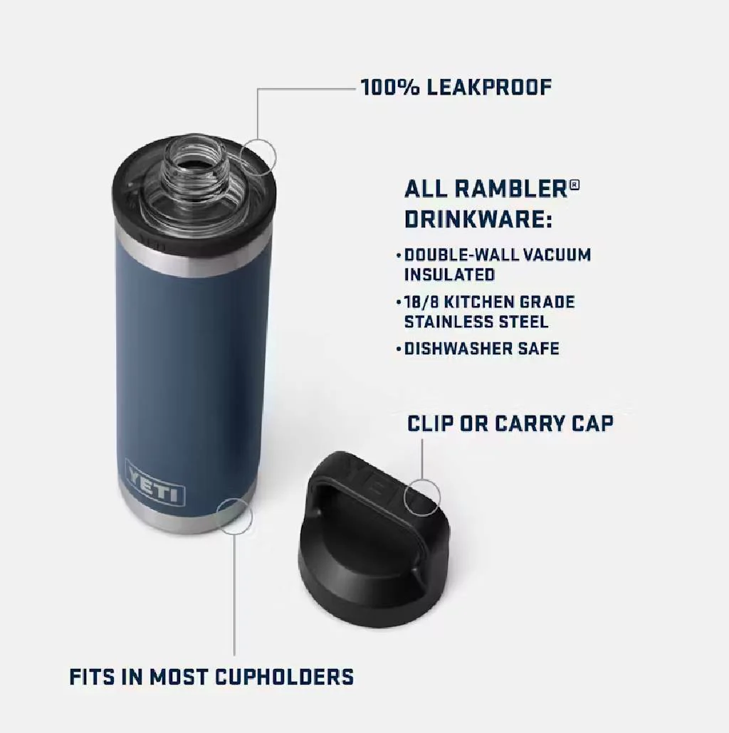 Yeti Rambler 18oz Bottle Chug - White/Blue - Image 3