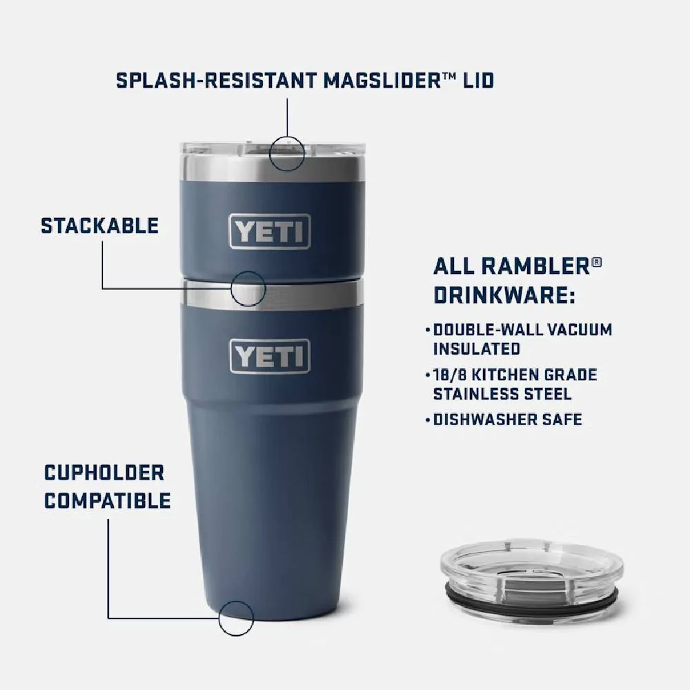 Yeti Rambler 20oz Stackable Cup w/ Magslide Lid - Rescue Red - Image 2