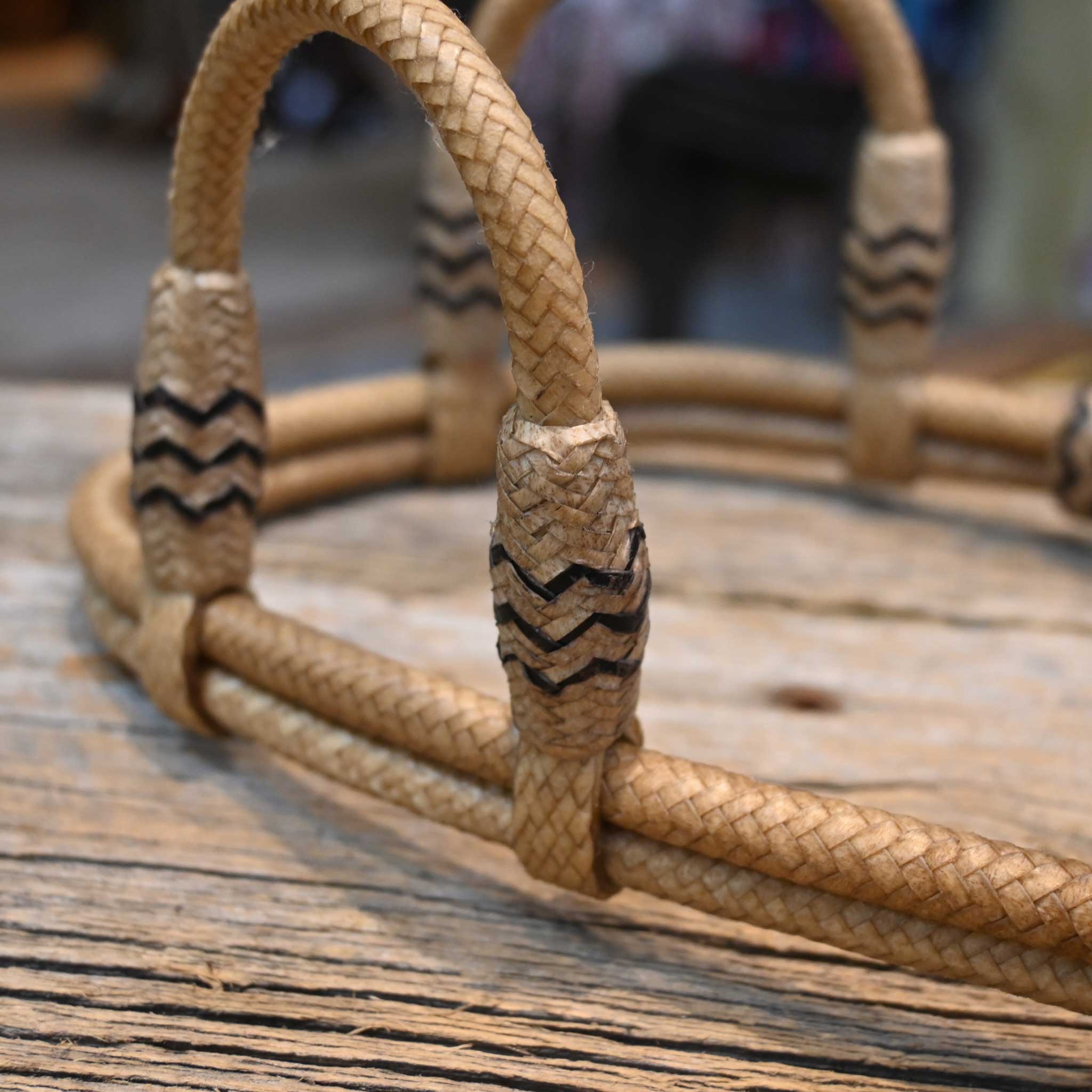Rawhide Braided Double Ear Hanger/Headstall with Black accents - Image 3