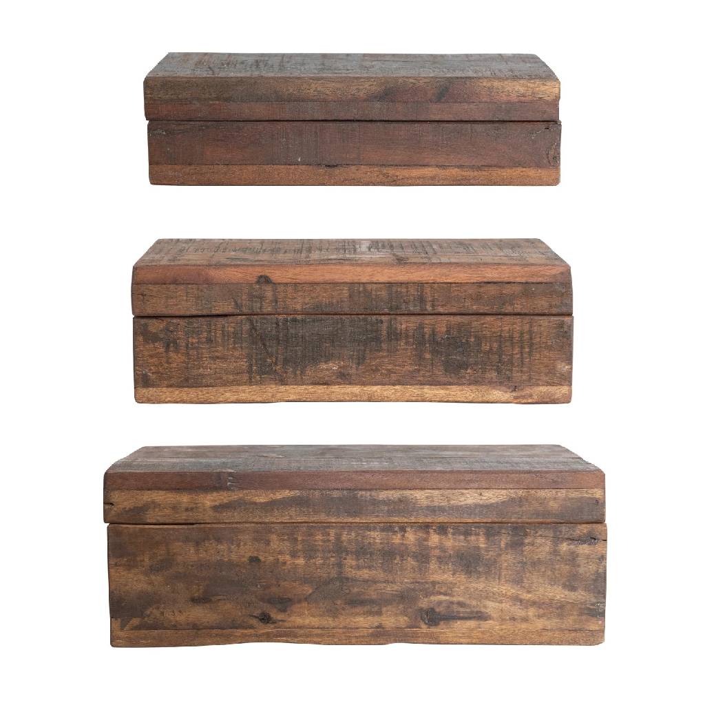 Reclaimed Wood Boxes Set of 3 - Image 2