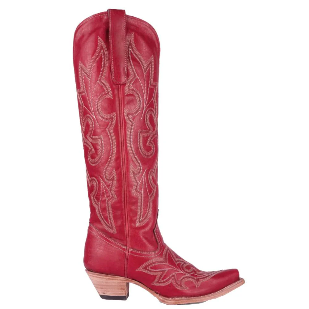 Corral Red Embroidered Tall Boot - Image 4