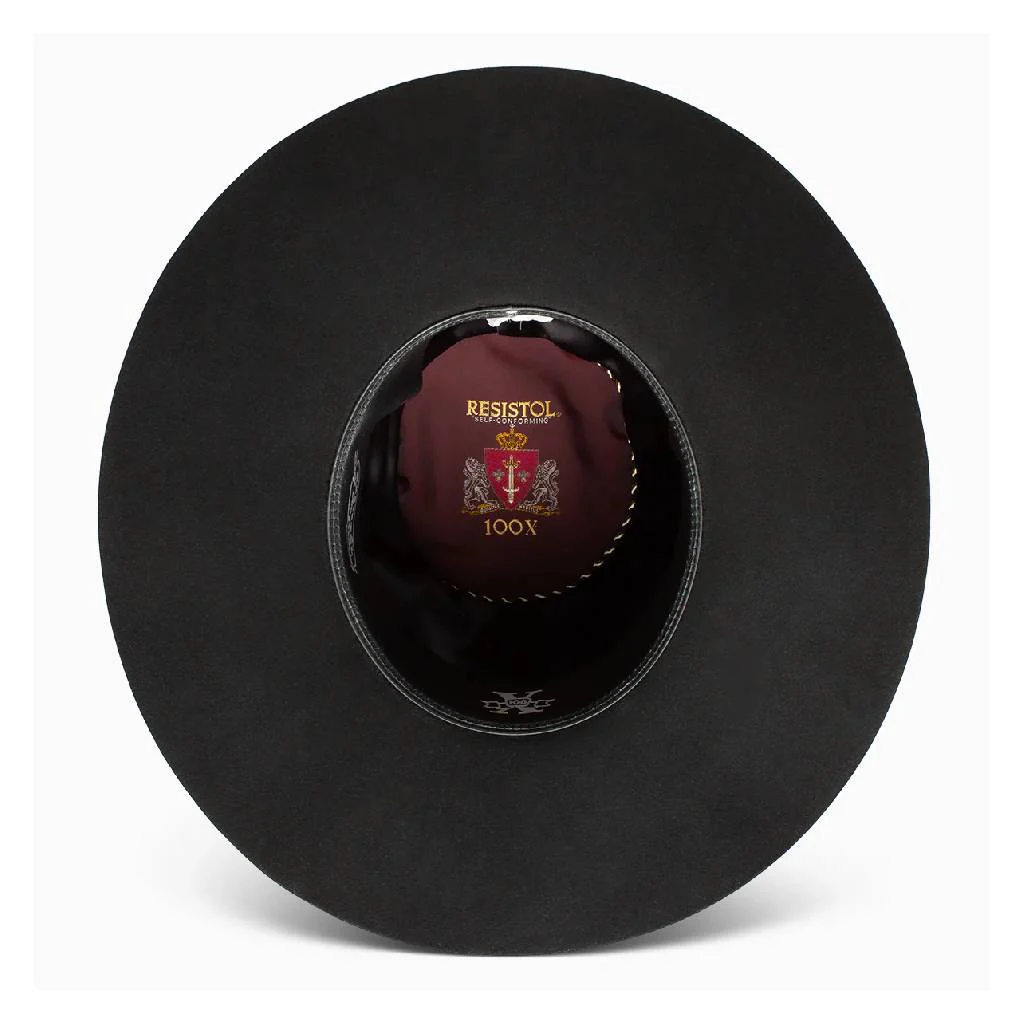 Resistol 100X Open Crown Felt Hat - Black - Image 5