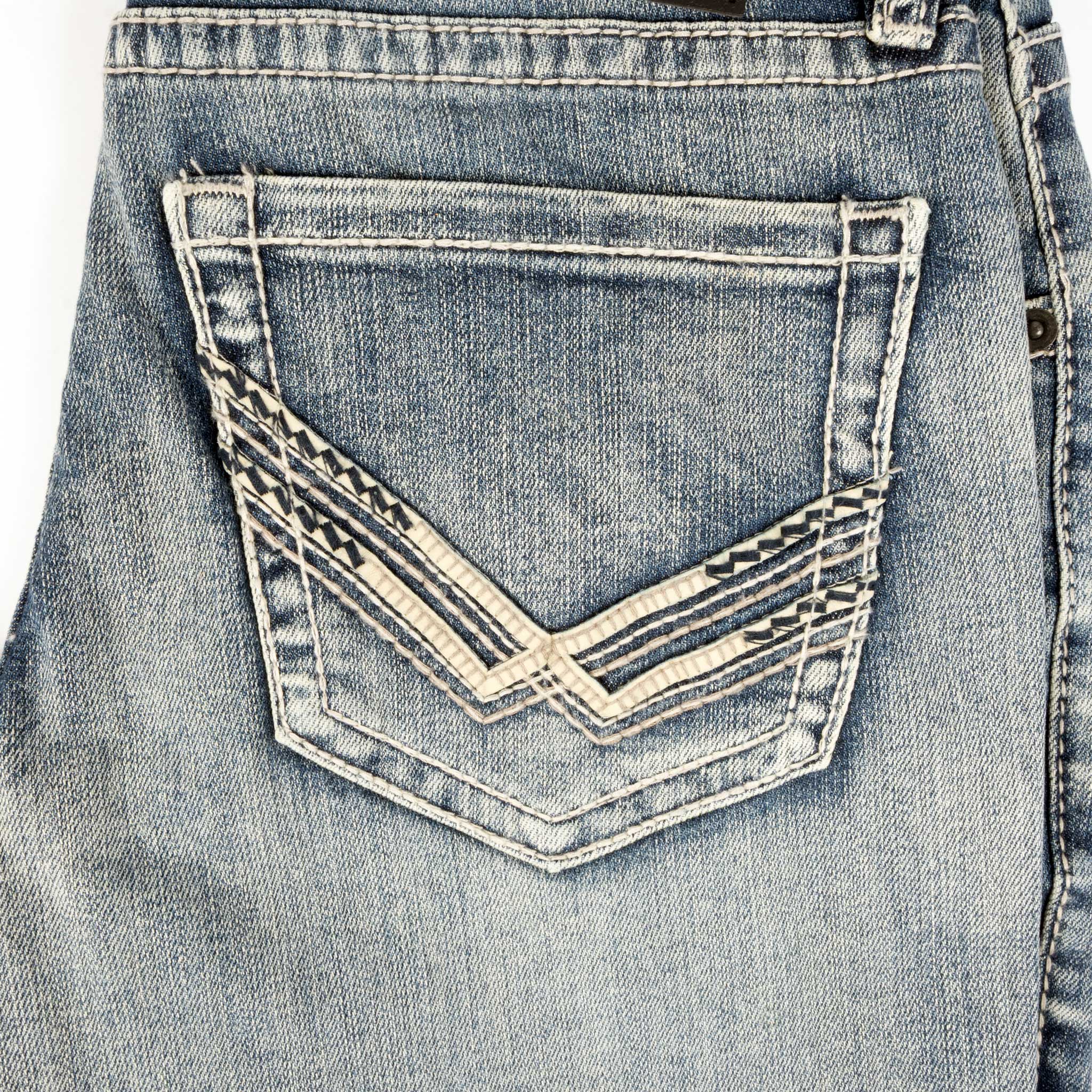 Rock & Roll Denim Men's Revolver Step Stitch Embroidered Bootcut Jean - Image 2