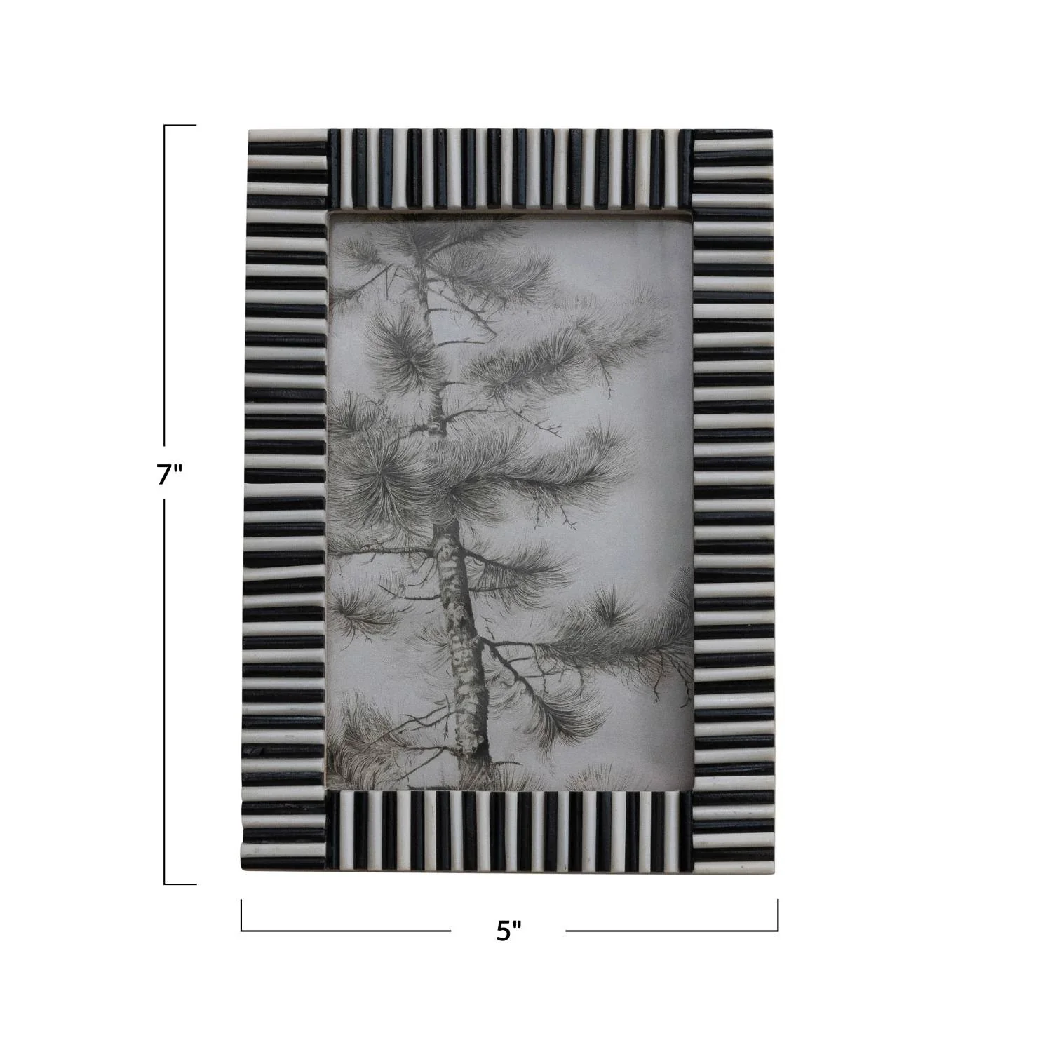 Black & White Ribbed Frame - Image 2