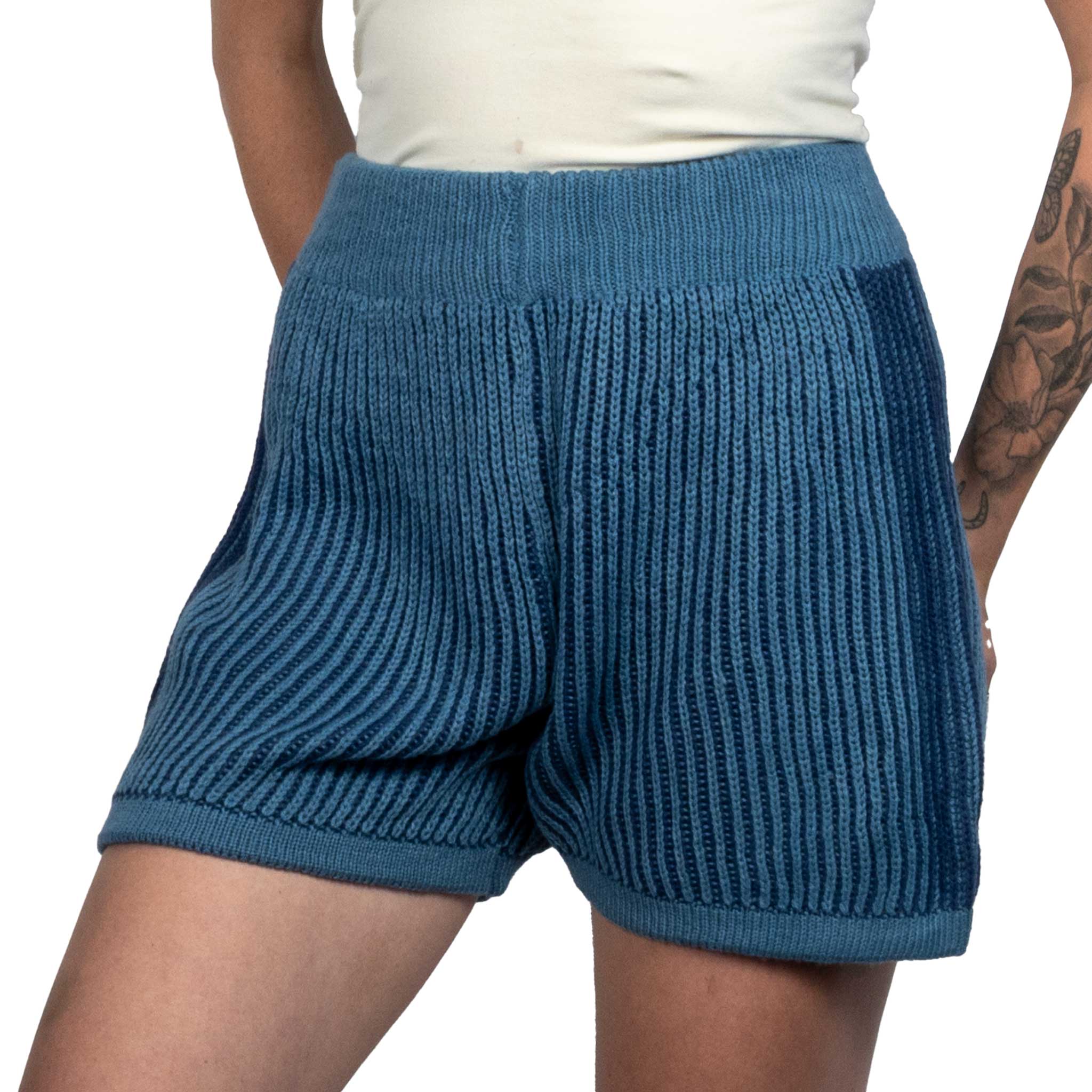 Ribbed Shorts - Denim/Navy - FINAL SALE