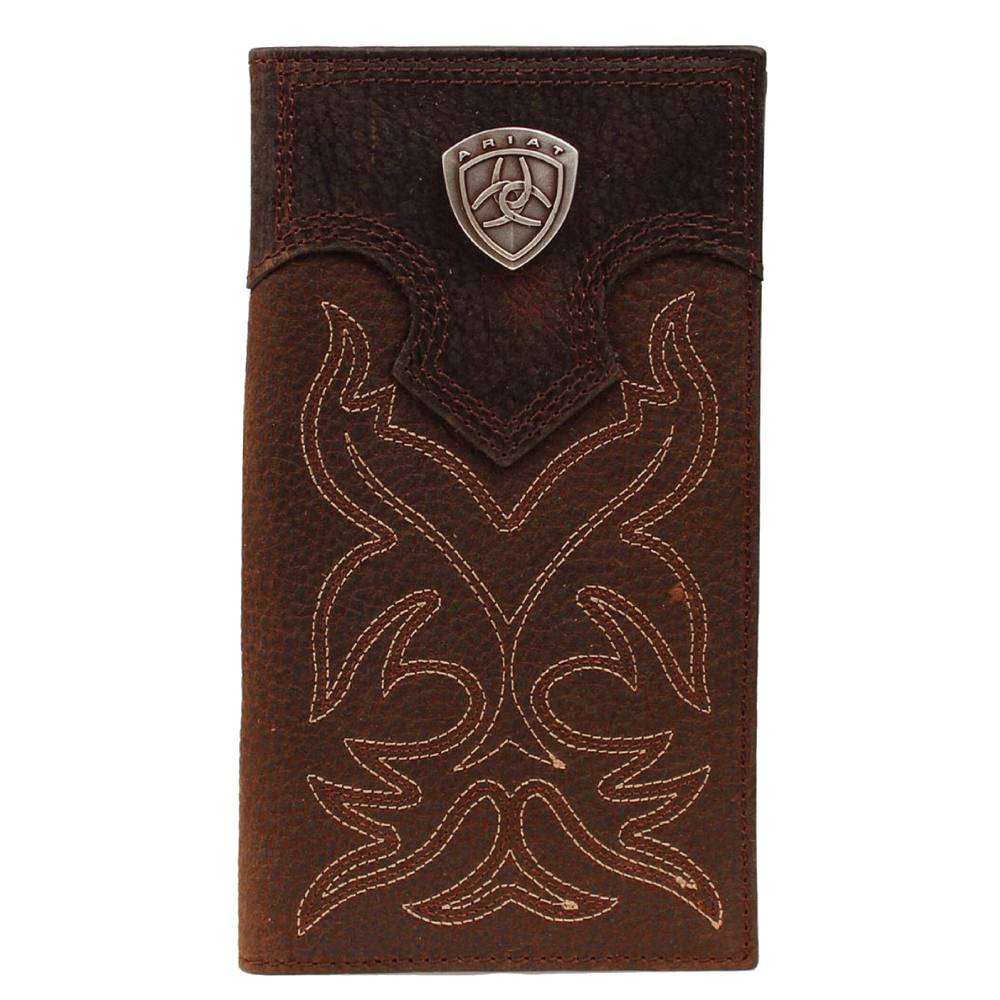 Ariat Shield Boot Stitch Rodeo Wallet - Dark Brown