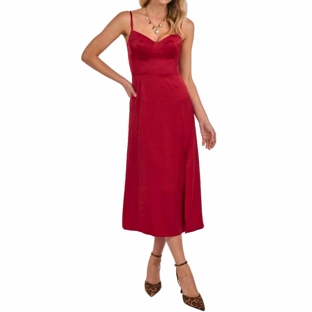 Sadie & Sage Romy Satin Bustier Midi Dress - FINAL SALE