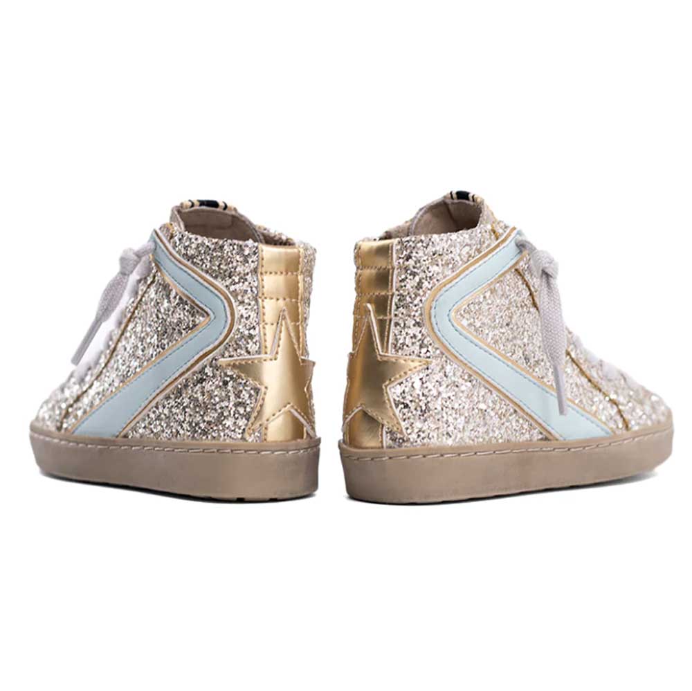 ShuShop Rooney Girl's Mini Sneaker - Sterling Glitter - Image 2